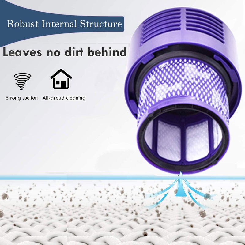 LhhTing V10 Replacement Filters - 4 Pack for Dyson V10 Cyclone Series, Absolute, Animal, Total Clean, SV12 - Includes 1 Clean Brush - Image 4